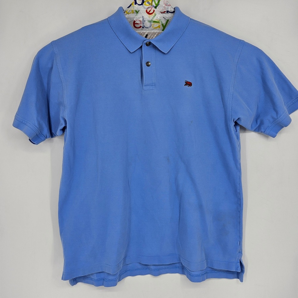 Perlis Shirt Mens 2XL Polo Short Sleeve Blue Crawfish Logo Casual Preppy